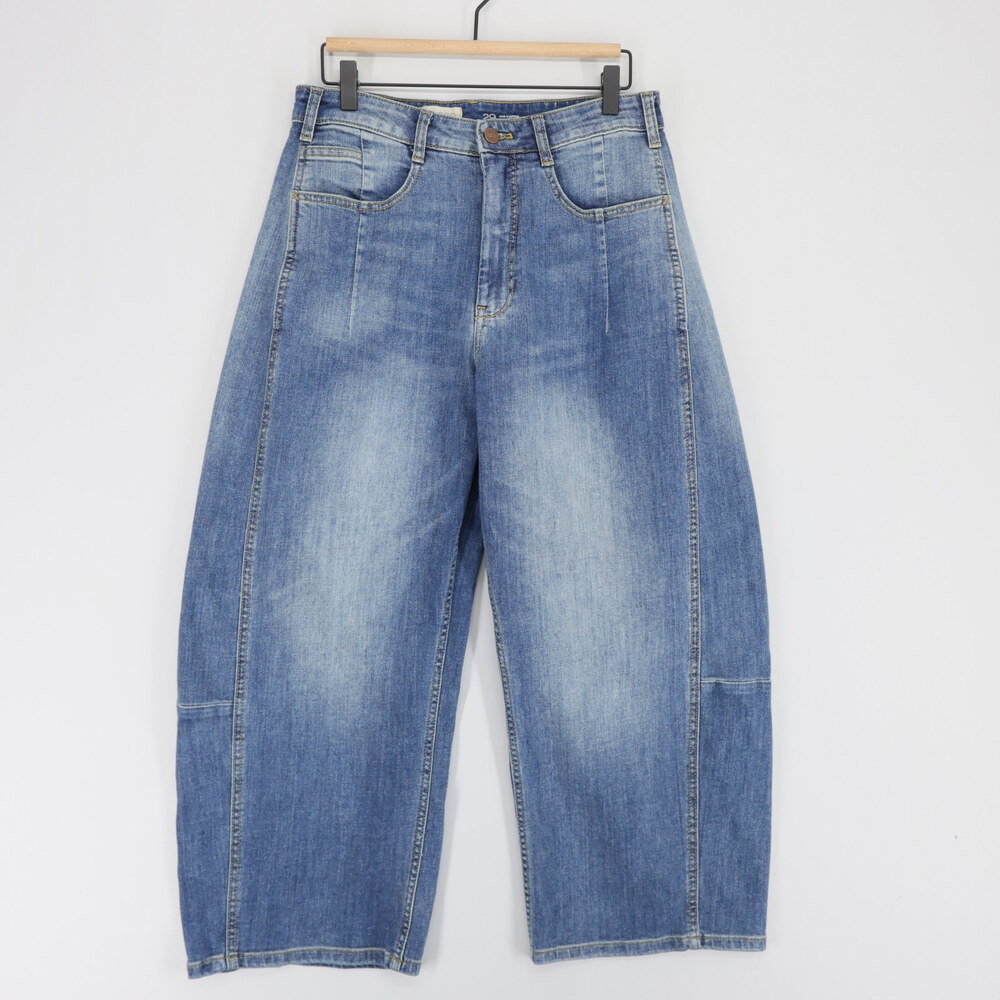 Pilcro Kenna Jeans Womens 29 Blue Mid Rise Heritage Curved Wide Barrel Leg - Picture 2 of 11